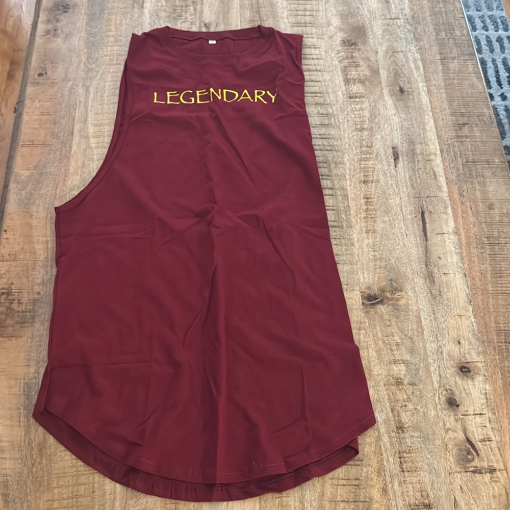 Burgundy red  LEGENDARY Sleeveless Men's Shirt IWA I WILL AESTHETICS NEW